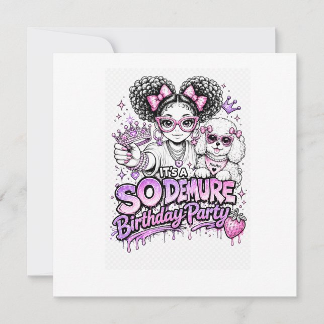 It's a So Demure™ Birthday Party | StarBerry™ & Mo Invitation (Front)