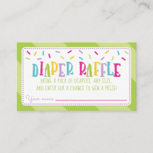 It's a Sprinkle Baby Shower Diaper Raffle green Enclosure Card