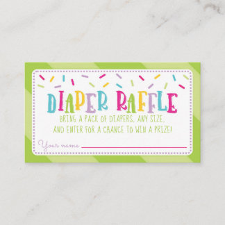 It's a Sprinkle Baby Shower Diaper Raffle green Enclosure Card
