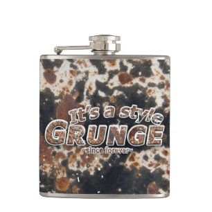 It's A Style GRUNGE Rusty Letters Hip Flask