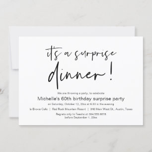It's A Surprise Birthday Dinner Party Invitation