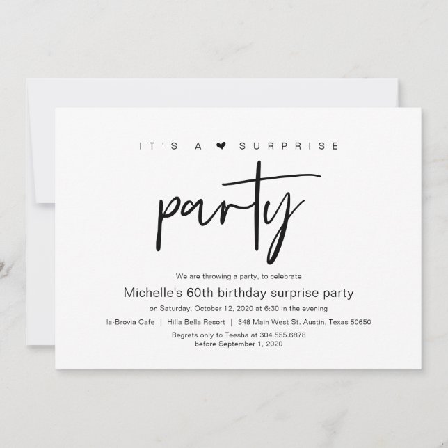 It's a Surprise Birthday Party Celebration Invitat Invitation (Front)