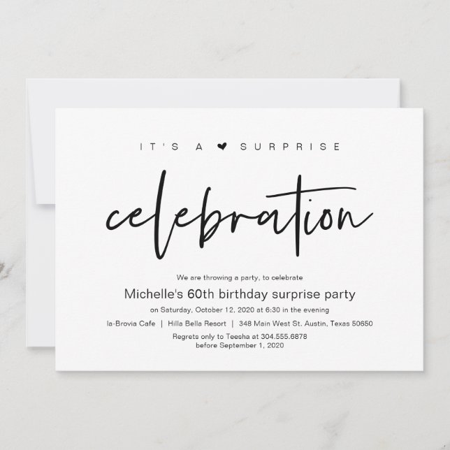 It's a Surprise Birthday Party Celebration Invitation (Front)