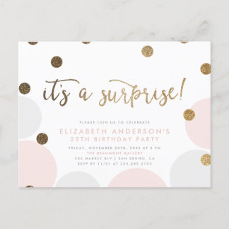 It's a surprise! | Bubble Surprise Birthday Party Invitation Postcard