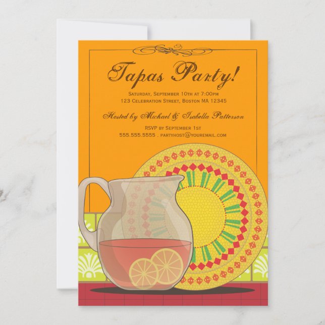 It's a Tapas Party! Happy Fiesta Invitation (Front)