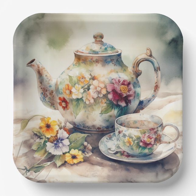 It's A Tea Party  Paper Plate (Front)