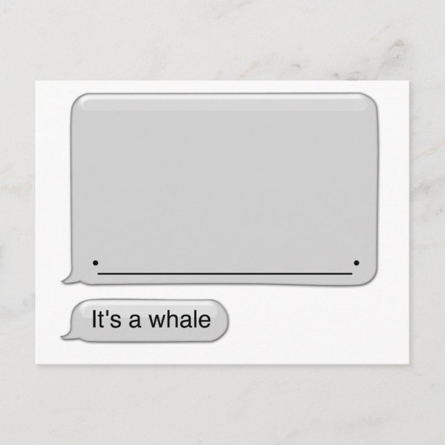 its a whale postcard (Front)