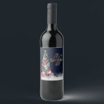 It's a Winederful Life Glam Girly Christmas Tree Wine Label<br><div class="desc">This girly and glamourous Christmas wine label will be the talk of all your friends and family. It's a unique and stylish concept for your holiday papery. It depicts faux gold glitter typography funny and cute quote saying, "It's a winederful life." It also features hand-drawn and hand-painted watercolor purses, high...</div>