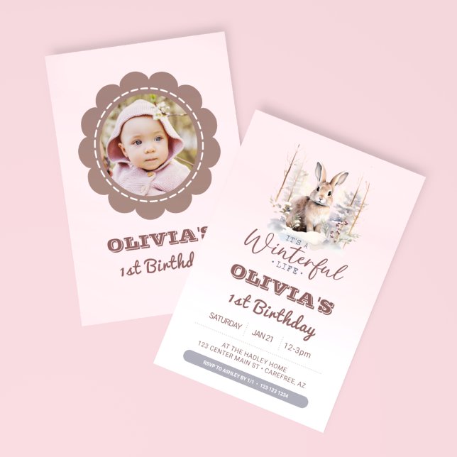 Its a Winterful Life Kids Birthday Photo Invitation (Creator Uploaded)