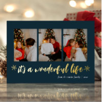 It's A Wonderful Life Blue Gold Christmas Photo