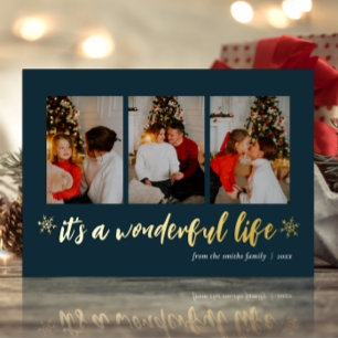 It's A Wonderful Life Blue Gold Christmas Photo
