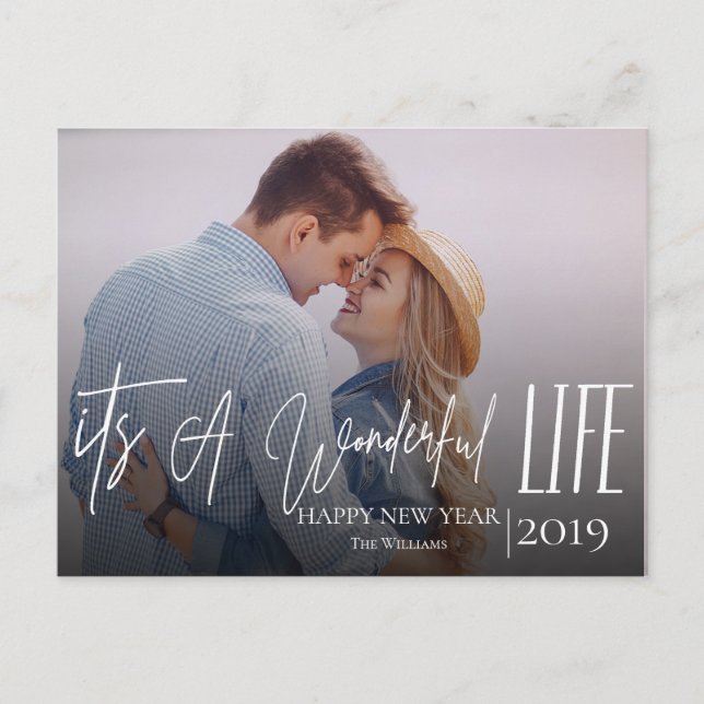 Its a Wonderful Life | Custom Photo New Year Holiday Postcard (Front)