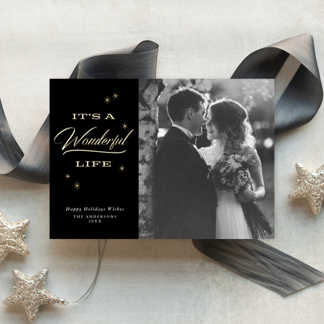 It's A Wonderful Life Elegant Christmas Photo Gold (Creator Uploaded)