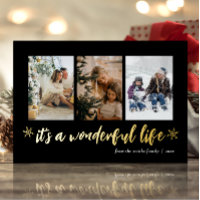 It's A Wonderful Life Gold Black Christmas Photo