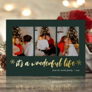 It's A Wonderful Life Green Gold Christmas Photo