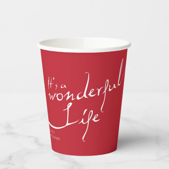 It's a Wonderful Life Holiday Party Paper Cup (Left)