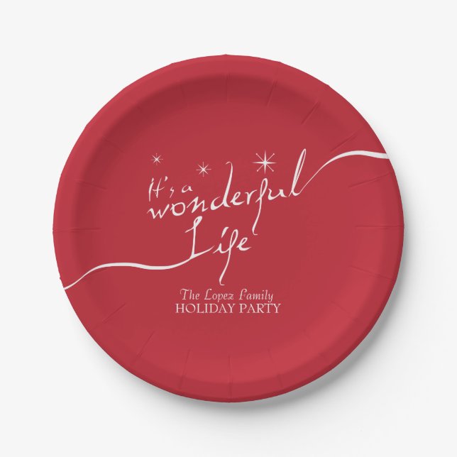 It's a Wonderful Life, Holiday Party Paper Plate (Front)