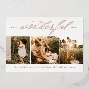 It's A Wonderful Life Modern Foil Holiday Card