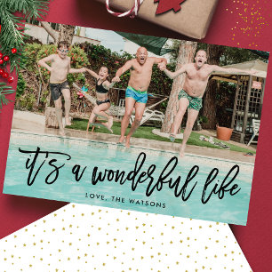 It's a Wonderful Life Onyx Christmas Photo Holiday Card
