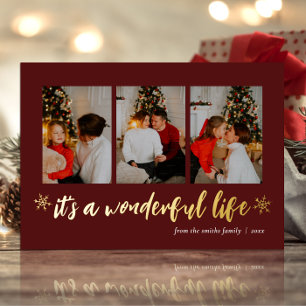 It's A Wonderful Life Red Gold Christmas Photo
