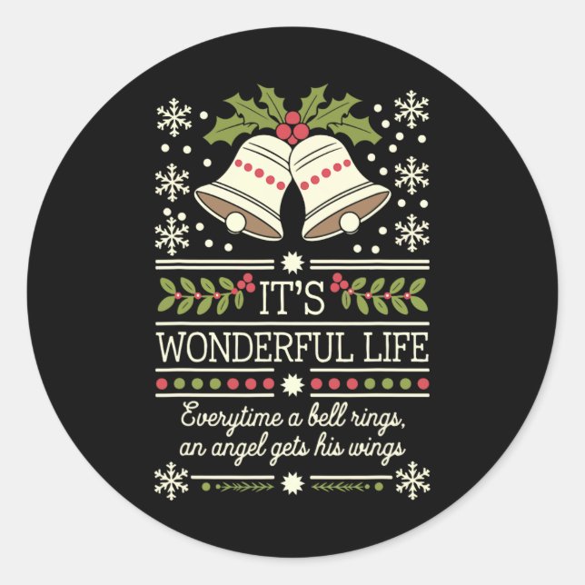 It's A Wonderful Life Shirt Everytime A Bell Rings Classic Round Sticker (Front)