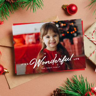 It's a wonderful life simple Christmas photo Holiday Card