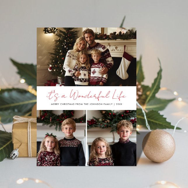 It's a wonderful life Ugly Sweater Christmas Photo Holiday Card (Creator Uploaded)