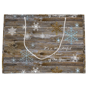 It's' a Wonderful Time of the Year Snowflakes Large Gift Bag