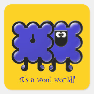 it's a wool world square sticker