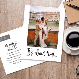 It's About Time Elopement Photo Announcement