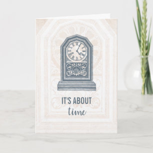 It's About Time Vintage Clock Graduation Card