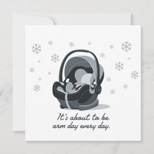 It's About To Be Arm Day Every Day Funny Baby Invitation