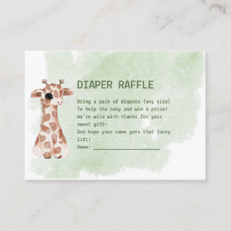 It's About To Get Wild Safari Jungle Diaper Raffle Enclosure Card