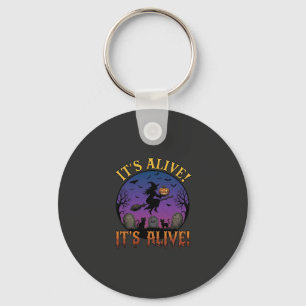 Its Alive Halloween Witch Pumpkin Black Cat Tombst Key Ring