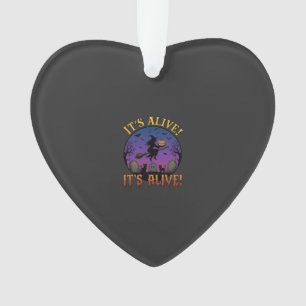 Its Alive Halloween Witch Pumpkin Black Cat Tombst Ornament