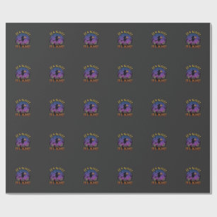 Its Alive Halloween Witch Pumpkin Black Cat Tombst Wrapping Paper
