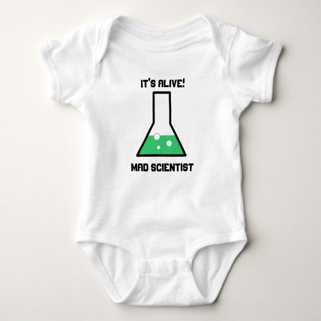 It's ALIVE! Mad Scientist Baby Baby Bodysuit (Front)