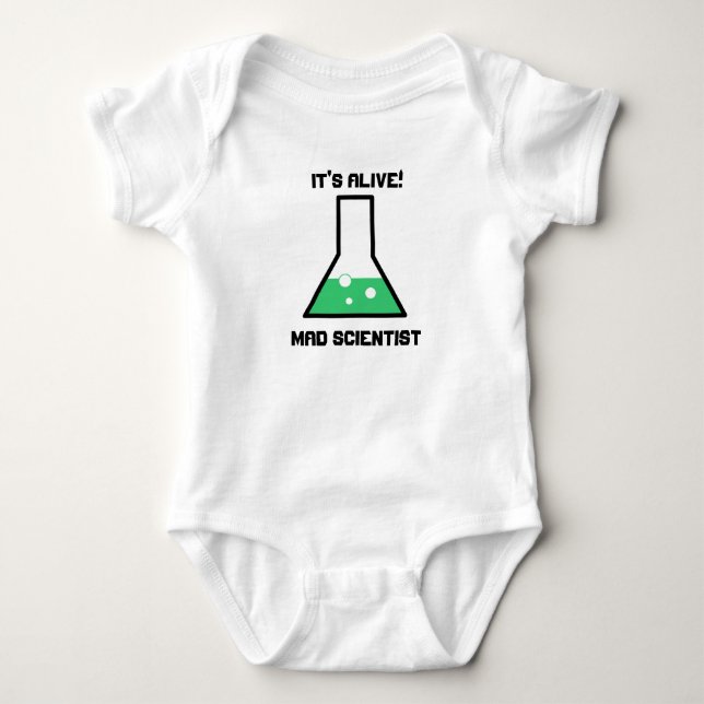 It's ALIVE! Mad Scientist Baby Bodysuit (Front)