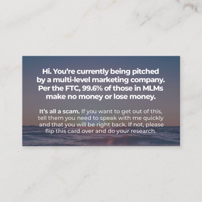 It's All a Scam - Business Card (Front)