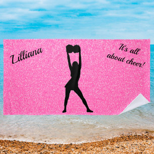 It's All About Cheer! Glitter Beach Towel