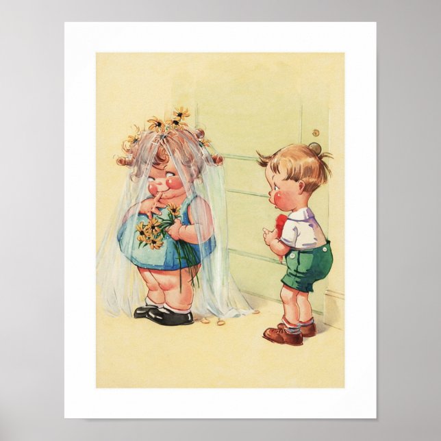 It's all about Love. Vintage Art Print (Front)