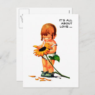 It's all about love. Vintage Art Valentine's Day Holiday Postcard