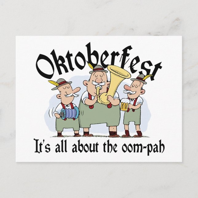 It's All About The Oom-pah Oktoberfest Gift Postcard (Front)