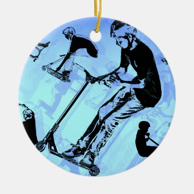 It's All About The Scooter! - Scooter Tricks Ceramic Tree Decoration (Front)
