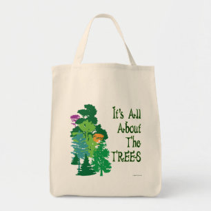 It's All About The Trees Green Slogan Tote Bag
