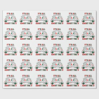 It's All About The U | Orange and Green Football G Wrapping Paper