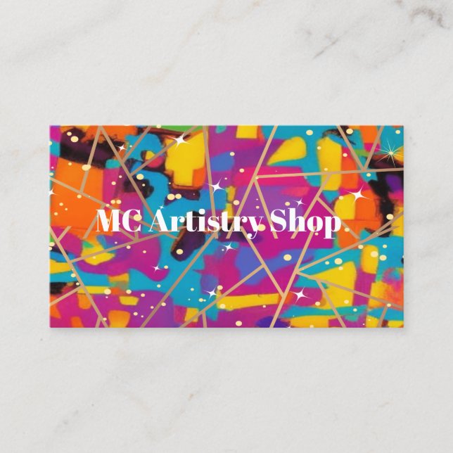 It's All Connected Abstract Business Card (Front)