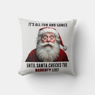 It's All Fun And Games, Cute Santa Claus Christmas Cushion