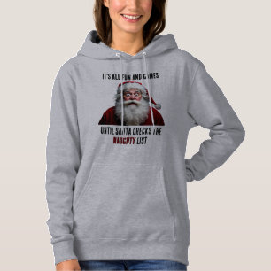 It's All Fun And Games, Cute Santa Claus Christmas Hoodie