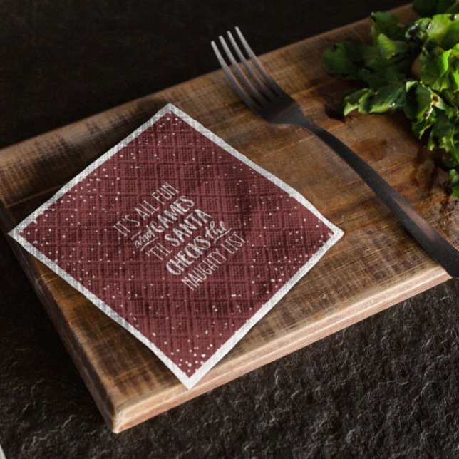 It's All Fun & Games Naughty List Christmas Napkin (Creator Uploaded)